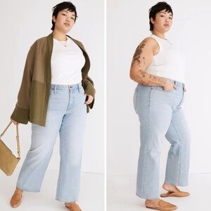 MADEWELL The Plus Perfect Vintage Wide-Leg Crop Jean Light‎ Wash Size 28W NWT
